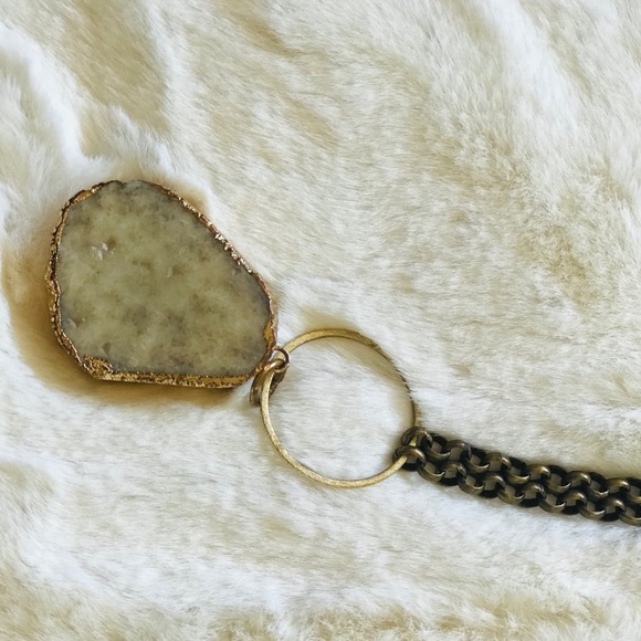 SOLD Anthro Chunky Raw Quartz Necklace - Picture 3 of 5